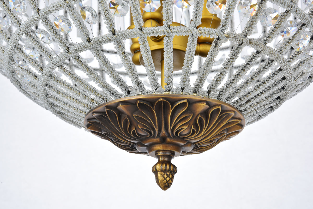 Olivia 3 light French Gold Pendant Clear Royal Cut Crystal