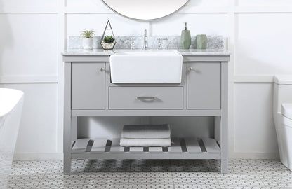 48 inch Single bathroom vanity in grey with backsplash