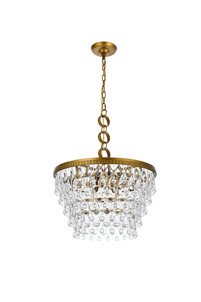 Nordic 5 lights brass pendant