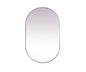 Metal Frame Oval Mirror 30x48 Inch in Silver