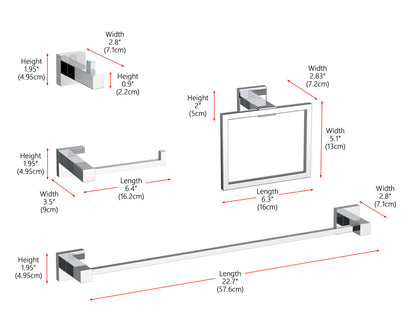 Isla 4-Piece Bathroom Hardware Set in Chrome