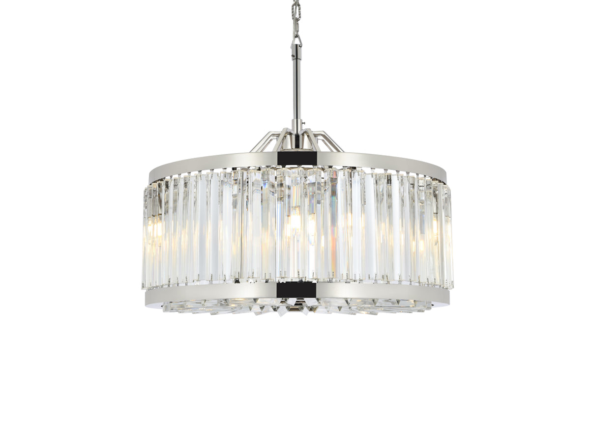 Chelsea 8 light polished nickel Chandelier Clear Royal Cut Crystal