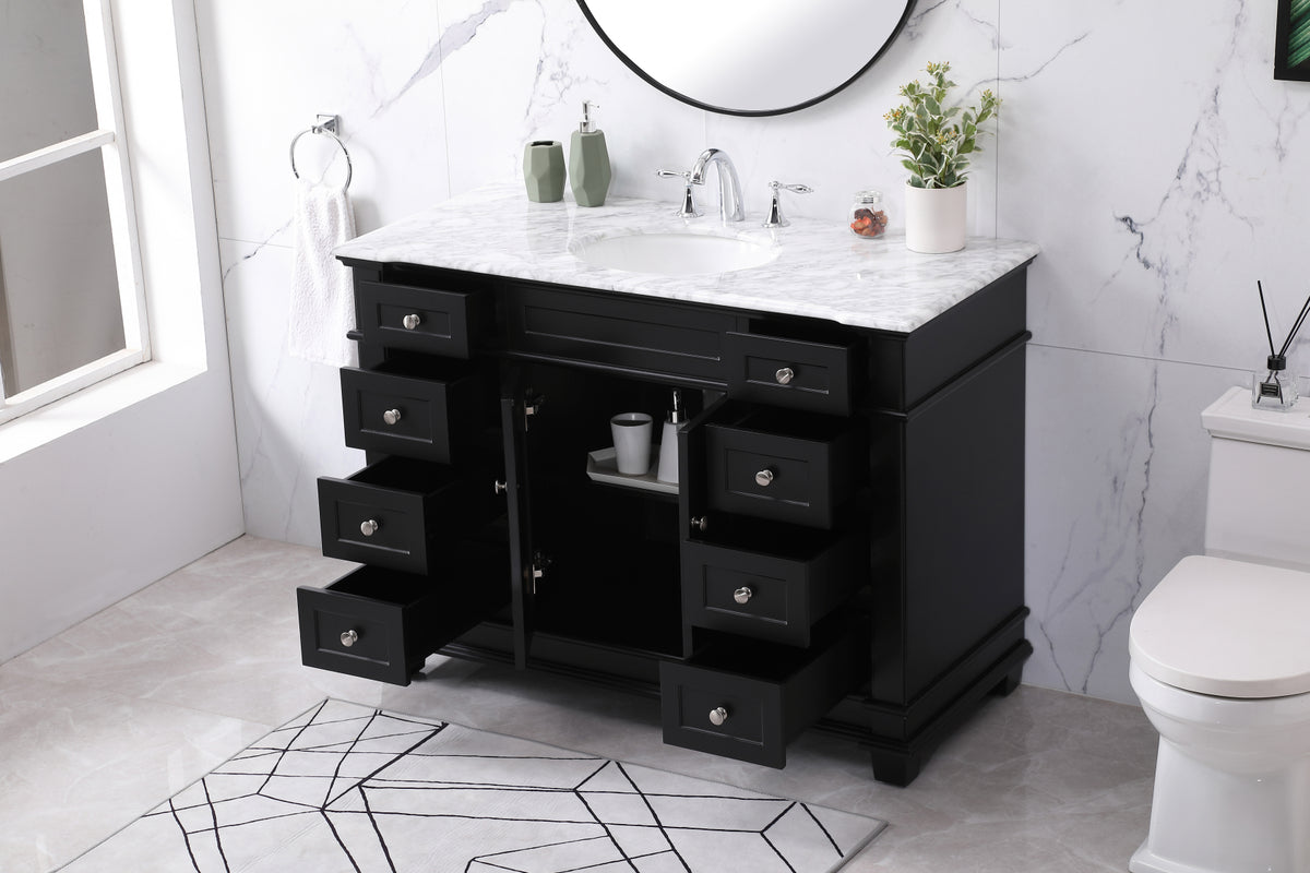 48 inch Single bathroom vanity set in black