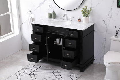 48 inch Single bathroom vanity set in black