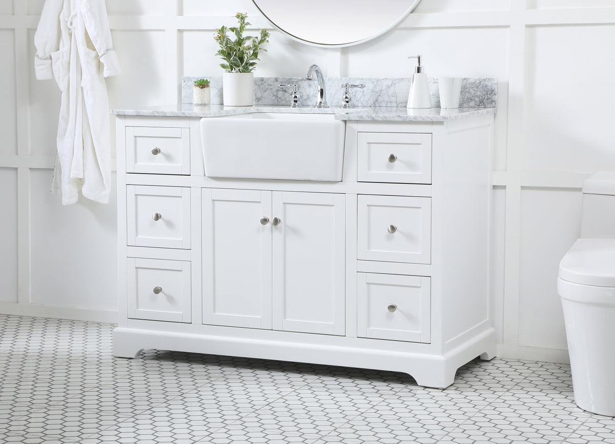 48 inch Single bathroom vanity in white