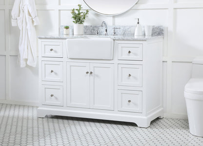 48 inch Single bathroom vanity in white