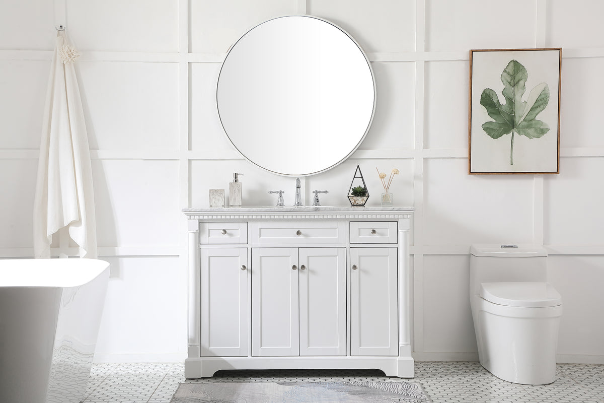 48 inch Single bathroom vanity in  White