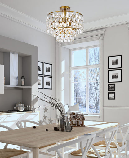 Mila 16 inch flush mount in brass