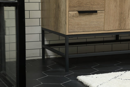 60 inch Single bathroom vanity in natural oak