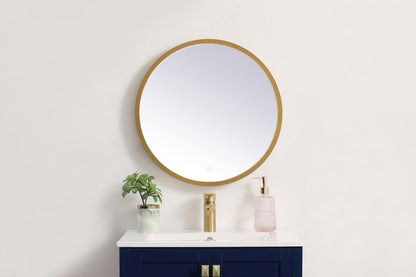 Pier 21 inch LED mirror with adjustable color temperature 3000K/4200K/6400K in brass