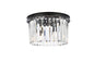 Sydney 3 light Matte Black Flush Mount Clear Royal Cut Crystal