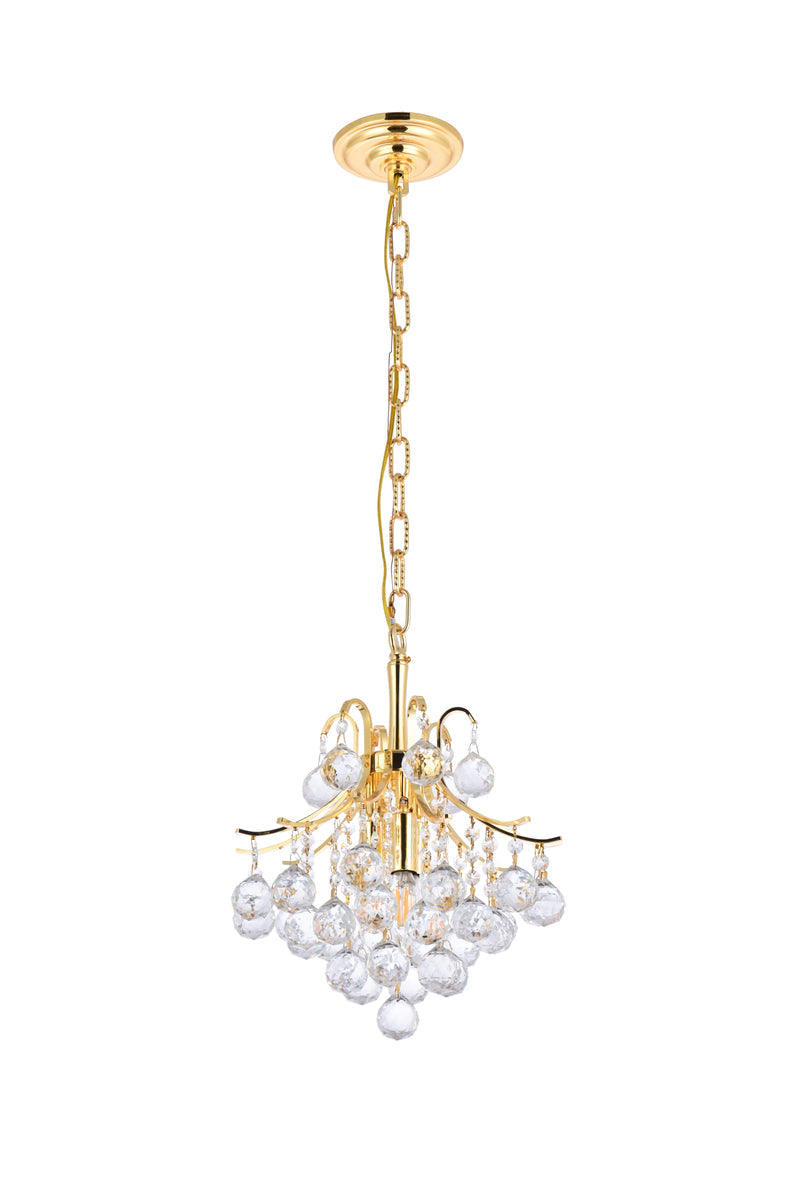 Toureg 3 light Gold Pendant Clear Royal Cut Crystal