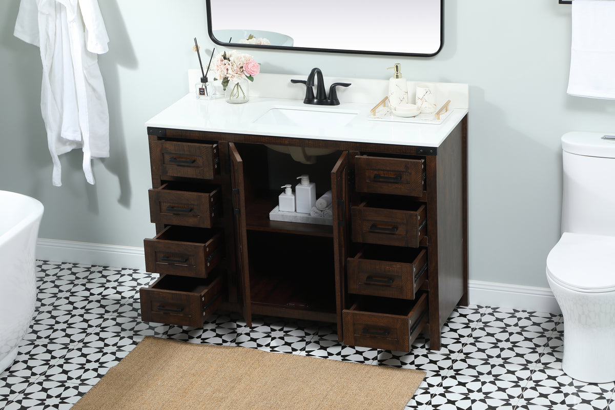 48 inch Single bathroom vanity in expresso with backsplash