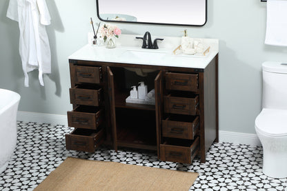 48 inch Single bathroom vanity in expresso with backsplash