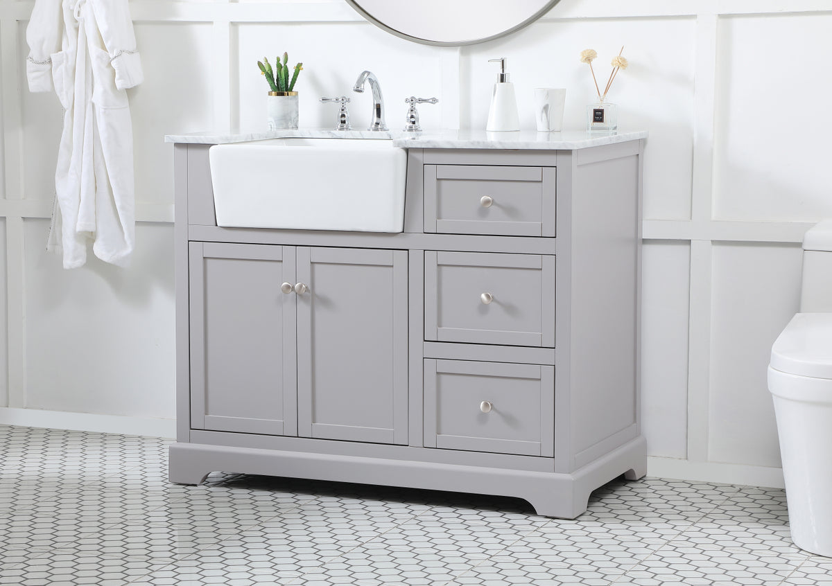 42 inch Single bathroom vanity in grey