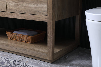 54 Inch SIngle Bathroom Vanity In Natural Oak