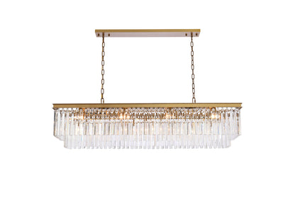Sydney 60 inch rectangle crystal chandelier in satin gold