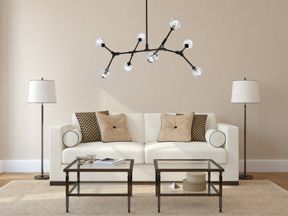 Zayne 8 Light Pendant in Black