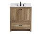 30 inch Single Bathroom Vanity in Natural oak with Backsplash