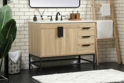 42 inch Single bathroom vanity in mango wood