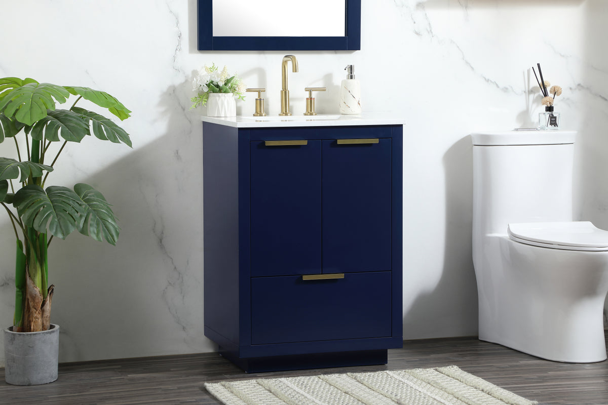 24 inch Single bathroom vanity in blue