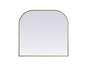 Metal Frame Arch Mirror 40x38 Inch in Brass