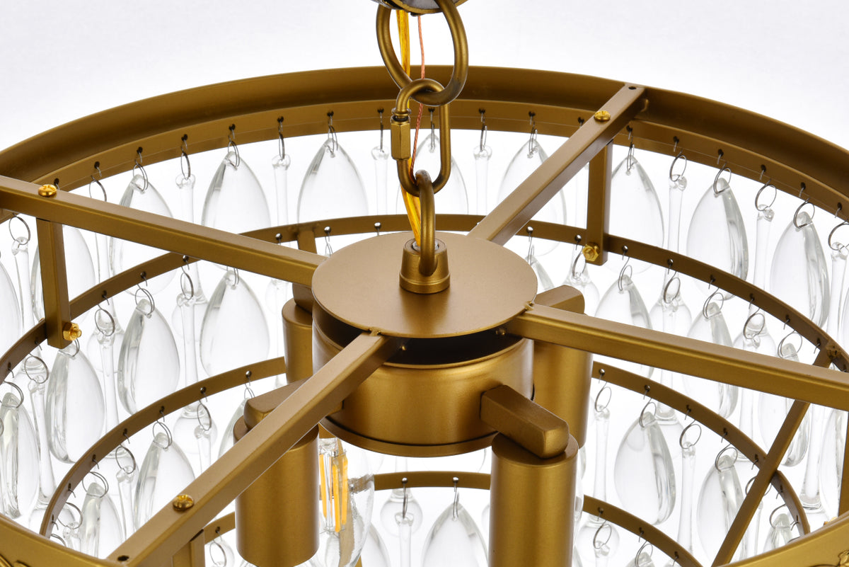 Nordic 4 lights brass pendant