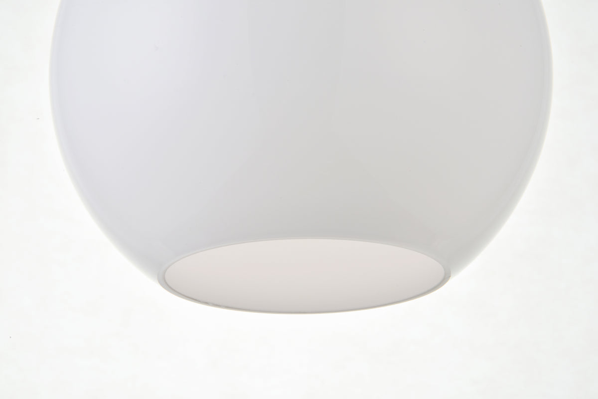 Baxter 1 Light Brass Pendant With Frosted White Glass