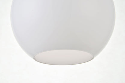 Baxter 1 Light Brass Pendant With Frosted White Glass