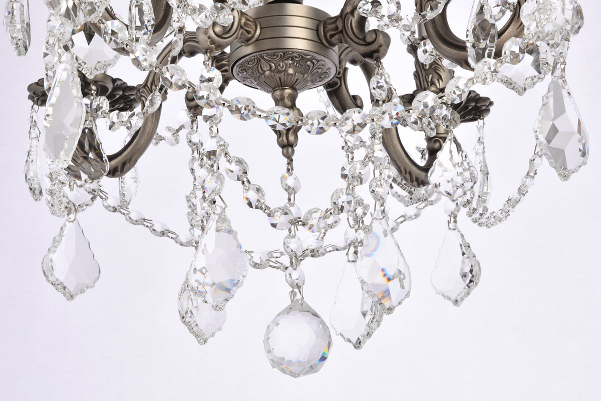 Rosalia 4 light Pewter Pendant Clear Royal Cut Crystal