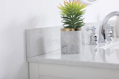 42 inch Single bathroom vanity in white with backsplash