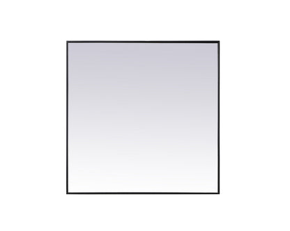 Metal Frame Square Mirror 42 inch in Black