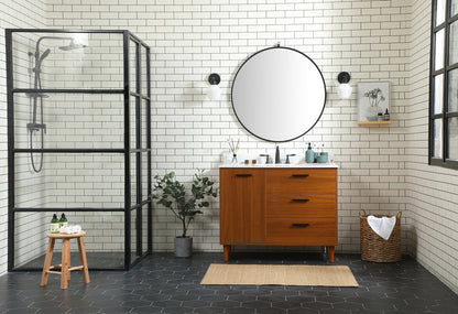 42 inch bathroom vanity in Teak with backsplash