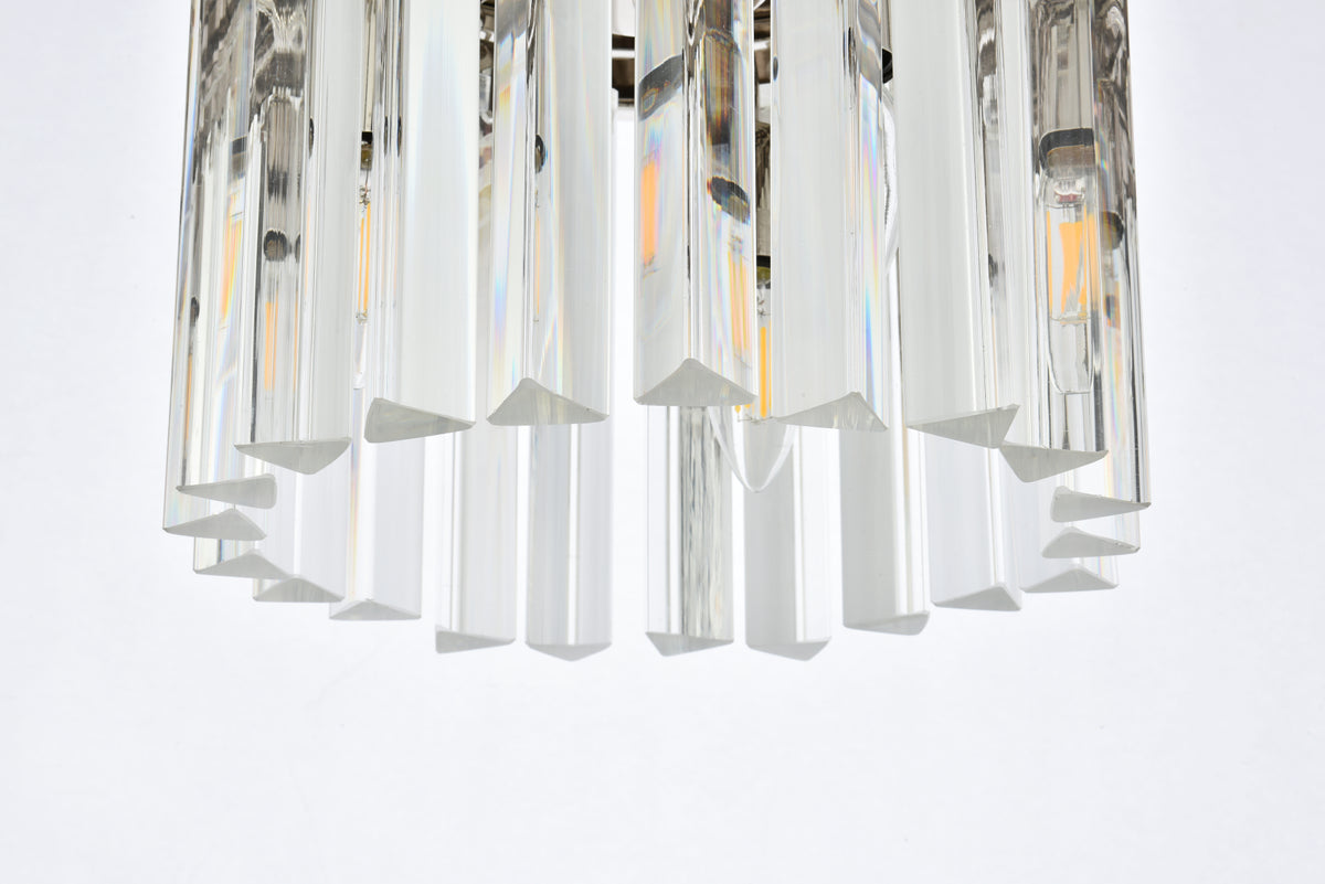 Sydney 3 light polished nickel Pendant Clear Royal Cut Crystal