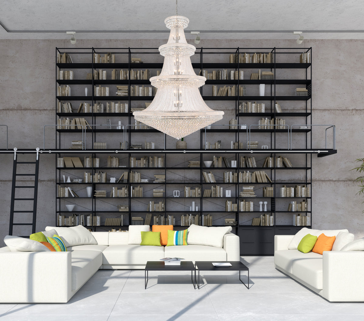 Primo 66 light Chrome Chandelier Clear Royal Cut Crystal