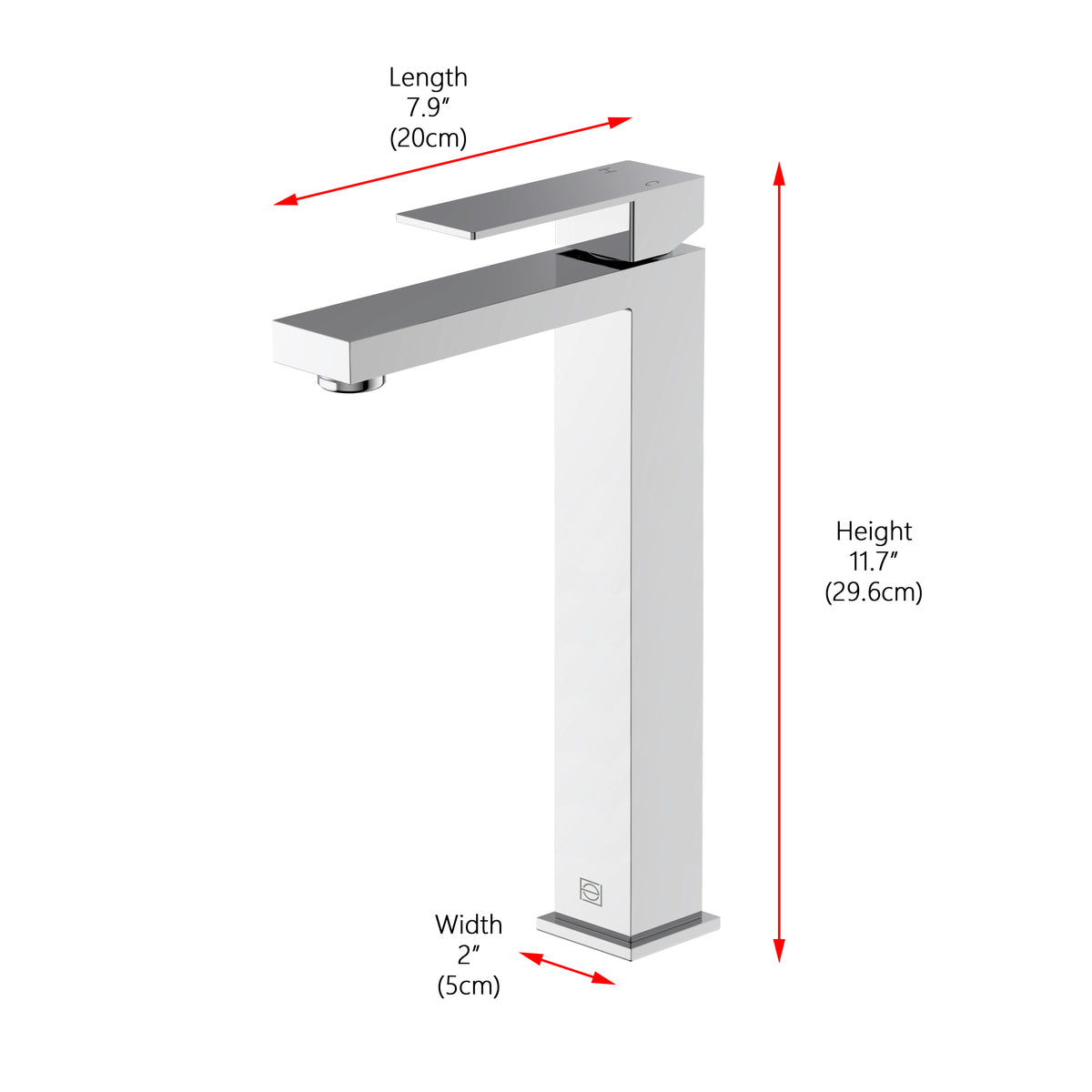 Jakob Single Hole Single Handle Bathroom Faucet in Chrome