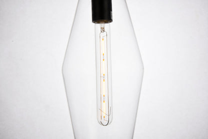 Placido Collection Pendant D5.9 H14.2 Lt:1 Black and Clear Finish