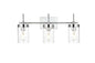 Benny 3 light Chrome and Clear Bath Sconce