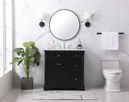 36 inch Single bathroom vanity set in black