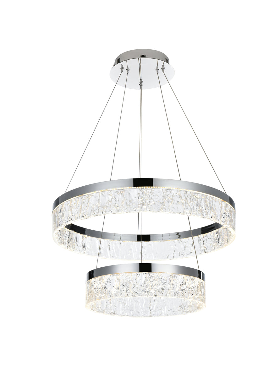 Linden 22 inch Adjustable LED chandelier in Chrome