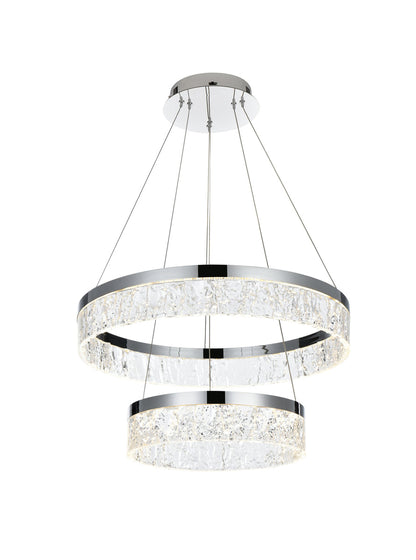 Linden 22 inch Adjustable LED chandelier in Chrome