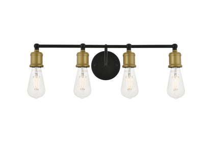 Serif 4 light brass and black Wall Sconce