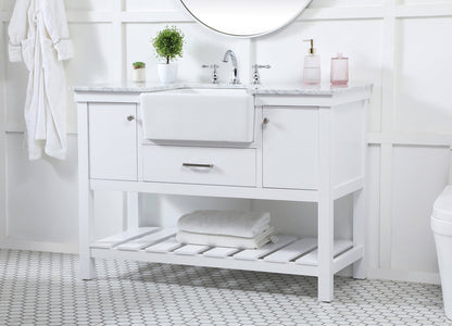 48 inch Single bathroom vanity in white