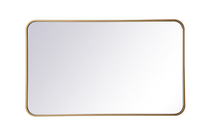 Soft corner metal rectangular mirror 22x36 inch in Brass