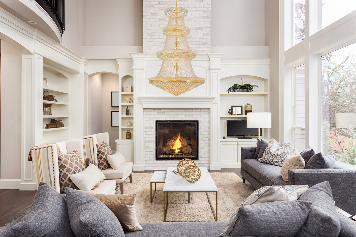 Primo 56 light Gold Chandelier Clear Royal Cut Crystal