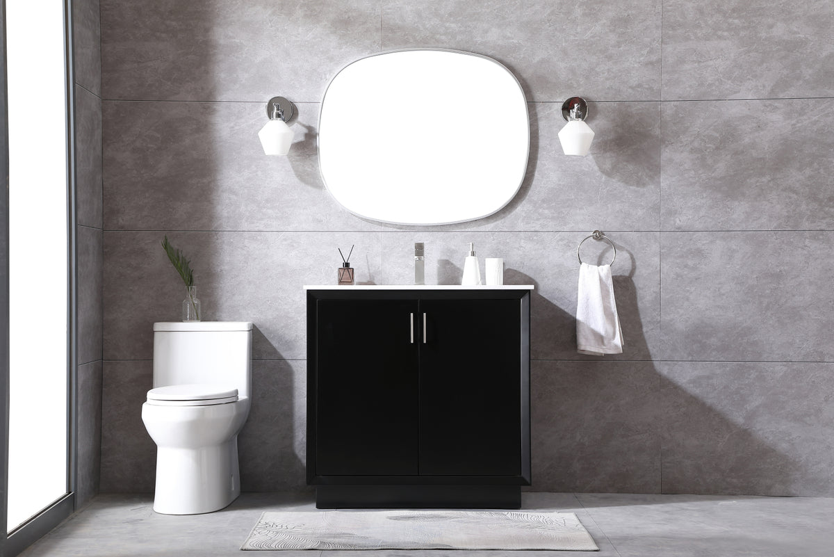 36 Inch SIngle Bathroom Vanity In Black