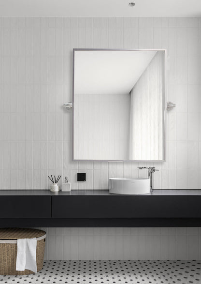 Rectangle pivot mirror 24x20 inch in silver