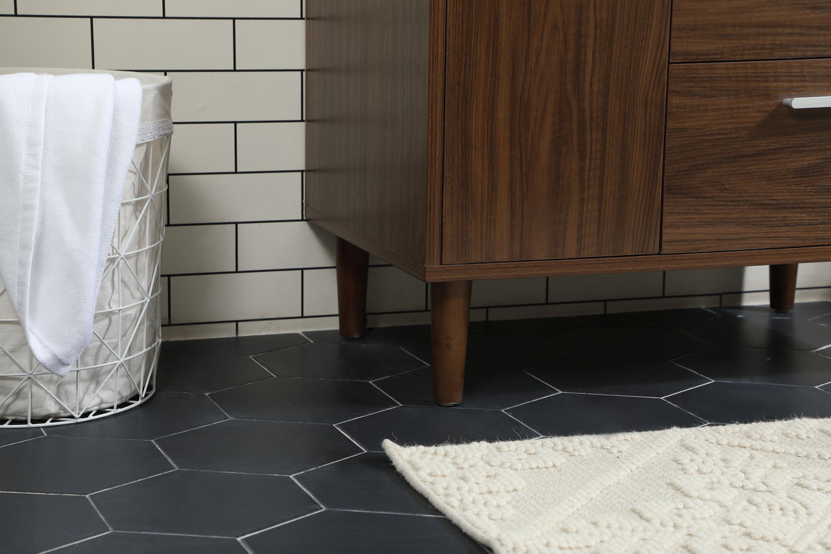 30 inch bathroom vanity in Walnut with backsplash