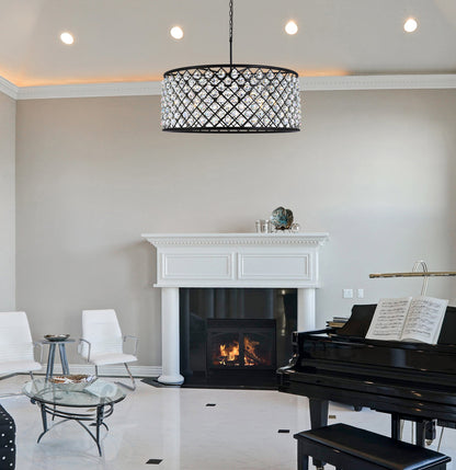 Madison 10 light Matte Black Chandelier Clear Royal Cut Crystal