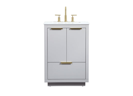 24 inch Single bathroom vanity in grey